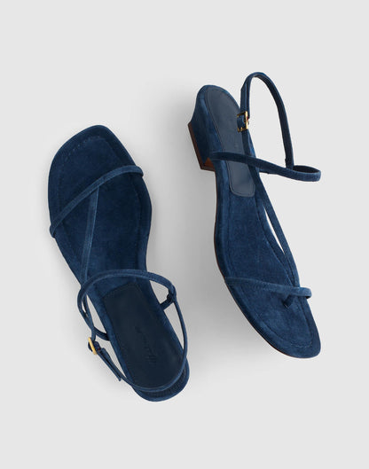 Madewell The Maycie Asymmetric T-Strap Sandal Warm Midnight