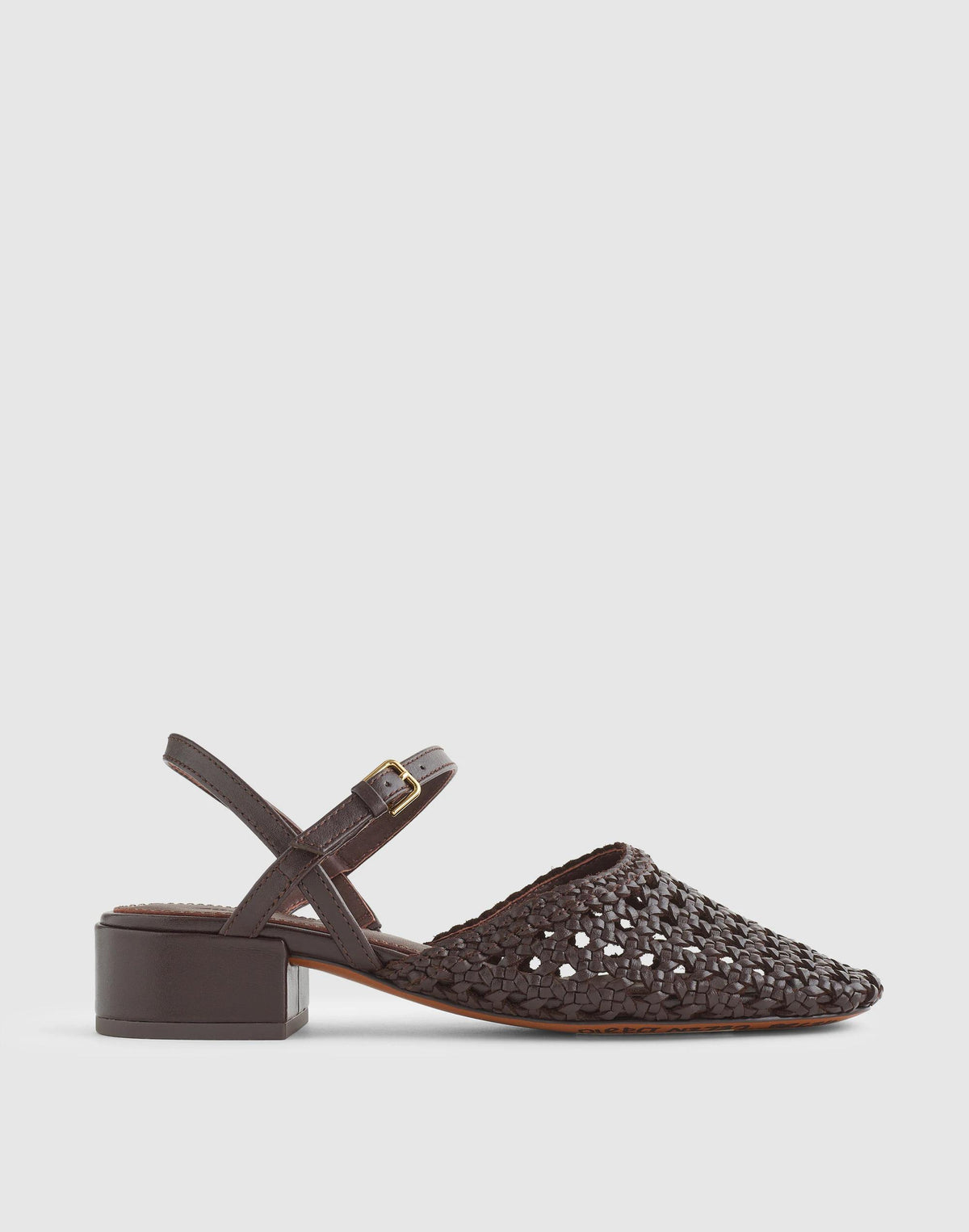 Madewell The Lola Ankle-Strap Heeled Sandal Coffee Bean