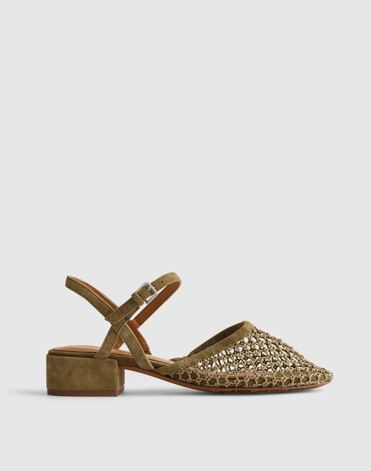 Madewell The Lola Ankle-Strap Heeled Sandal Safari Khaki