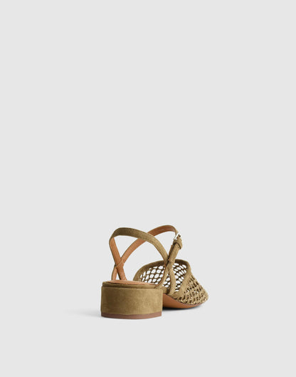 Madewell The Lola Ankle-Strap Heeled Sandal Safari Khaki