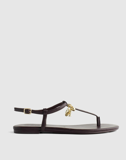 Madewell Madewell x Shopbop Iggy Charm T-Strap Sandal in Leather Coffee Bean