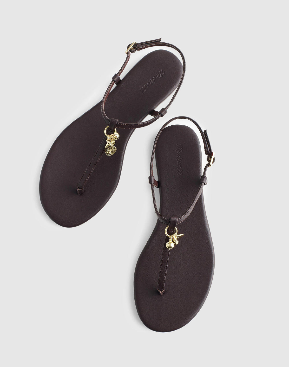 Madewell Madewell x Shopbop Iggy Charm T-Strap Sandal in Leather Coffee Bean