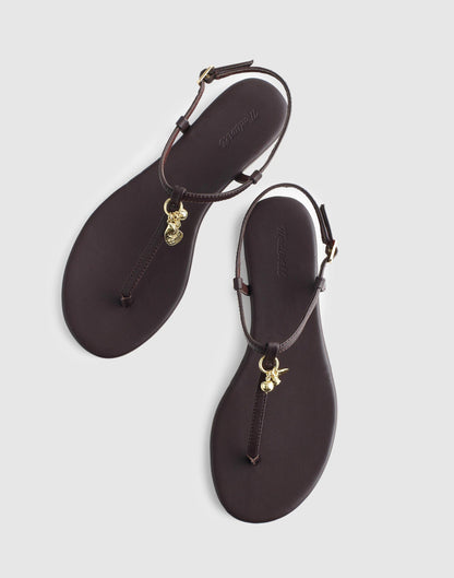 Madewell Madewell x Shopbop Iggy Charm T-Strap Sandal in Leather Coffee Bean