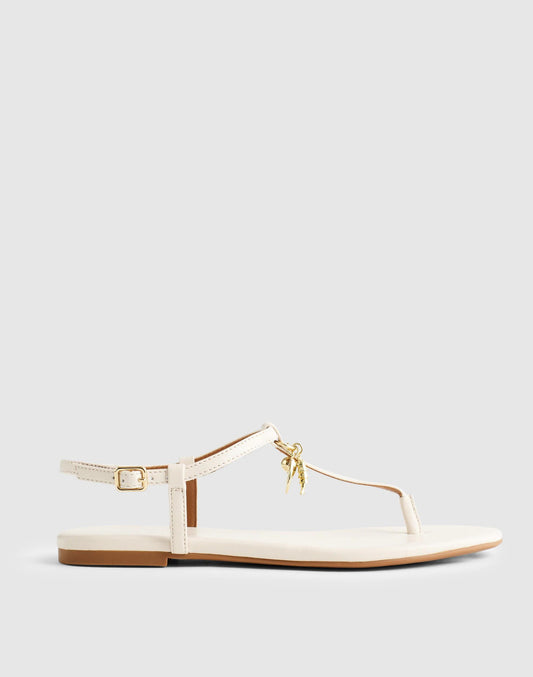 Madewell Madewell x Shopbop Iggy Charm T-Strap Sandal in Leather Vintage Ivory