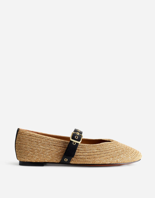 Madewell The Remy Mary Jane Flat Natural Multi