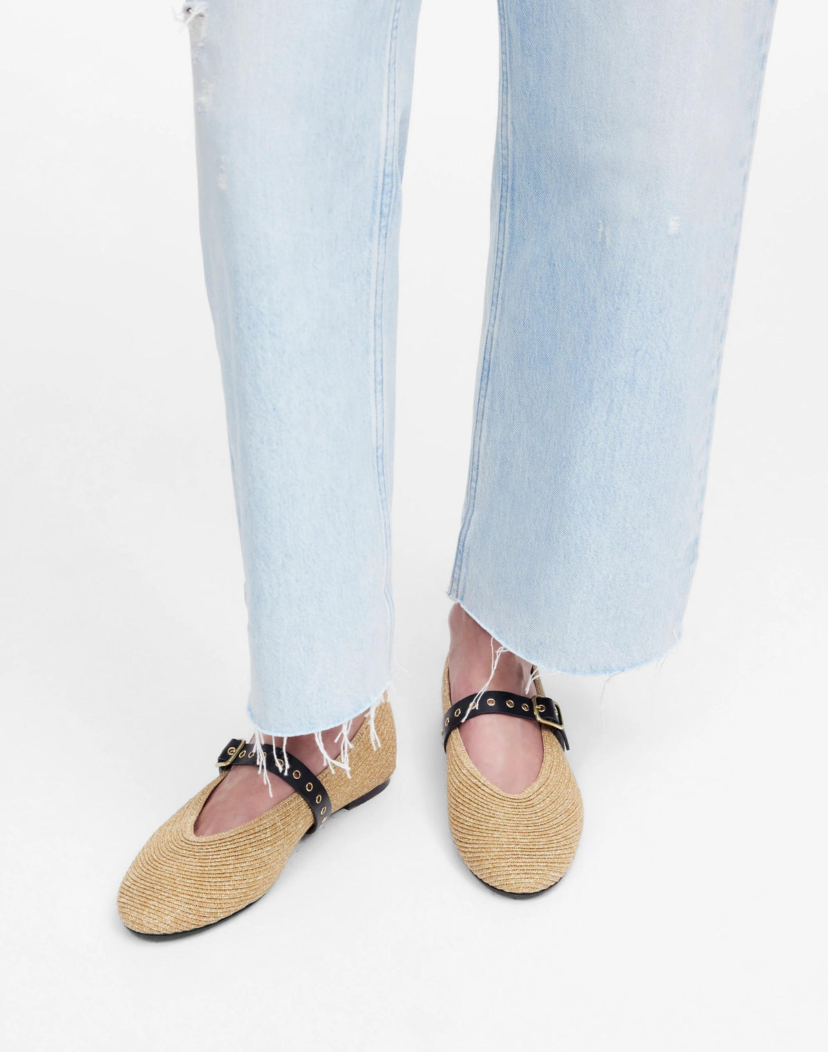 Madewell The Remy Mary Jane Flat Natural Multi