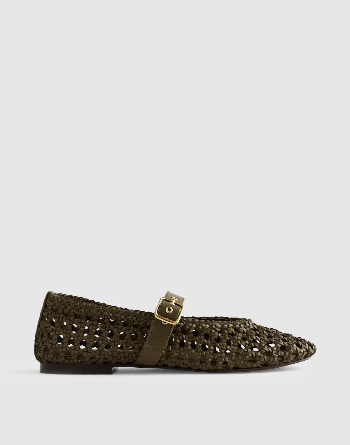 Madewell The Remy Mary Jane Flat Faded Olive