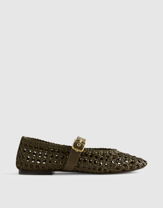 Madewell The Remy Mary Jane Flat Faded Olive