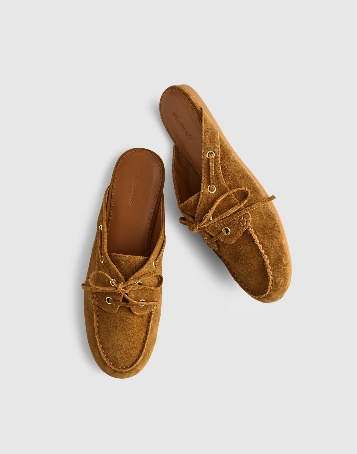 Madewell The Jamie Boat Mule in Suede Dried Acorn