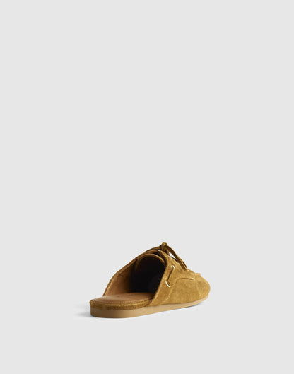 Madewell The Jamie Boat Mule in Suede Dried Acorn
