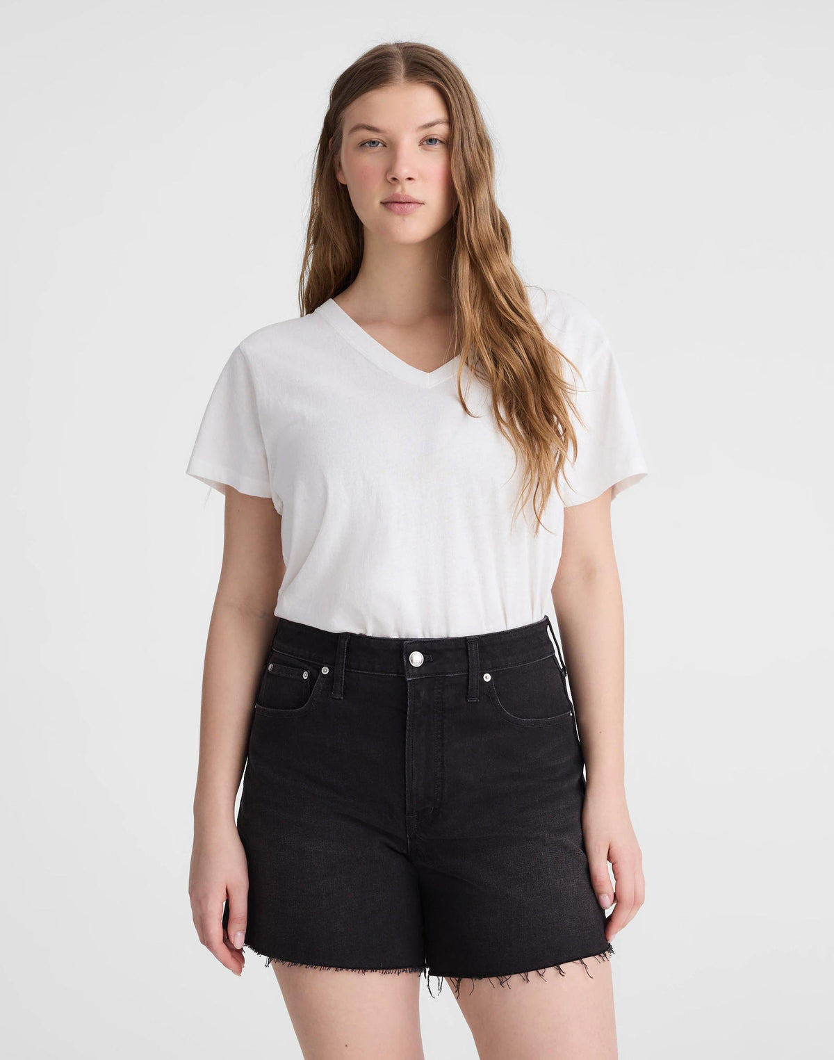 Madewell The Curvy Perfect Vintage Mid-Length Jean Short Catalani Wash
