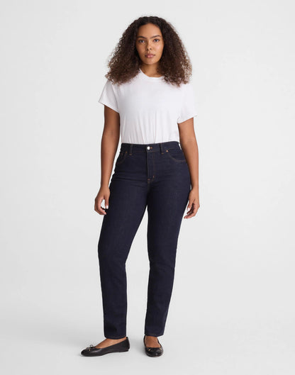 Madewell The Curvy Jules Slim-Straight Jean in Rinse Wash Rinse Wash