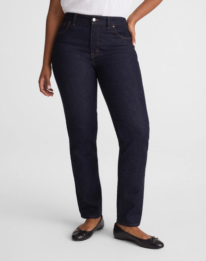 Madewell The Curvy Jules Slim-Straight Jean in Rinse Wash Rinse Wash