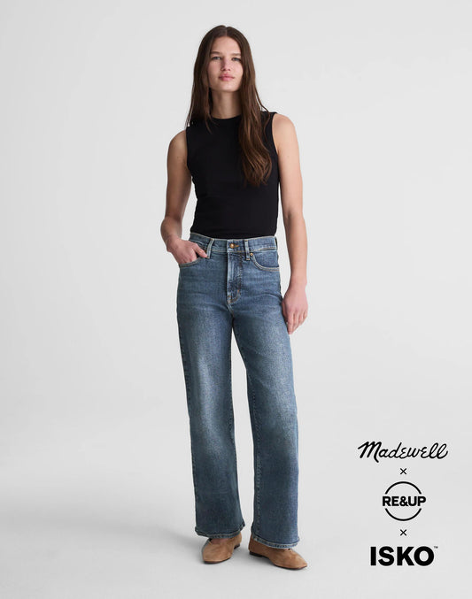 Madewell Short Circular Wide-Leg Jean Soft Indigo Wash