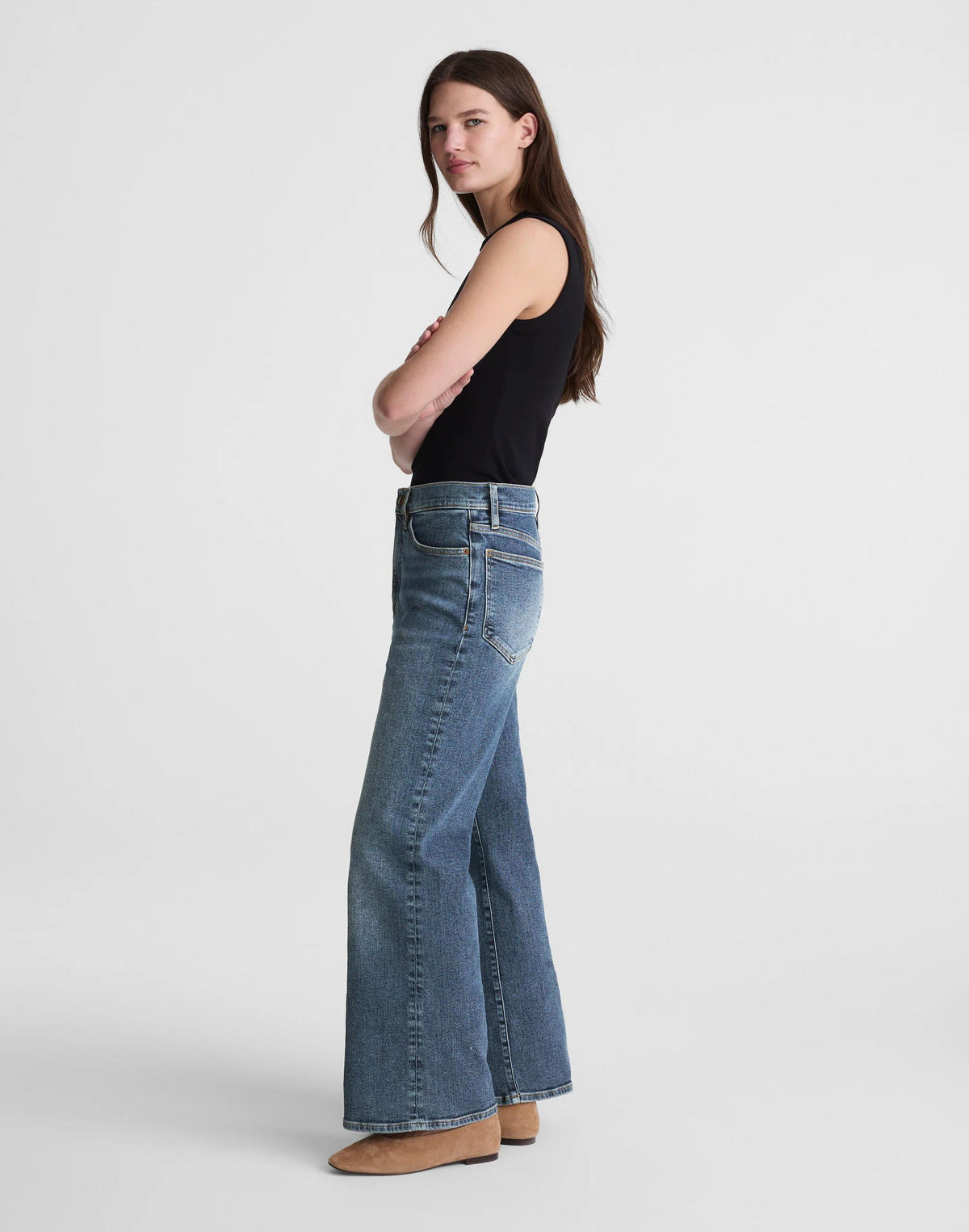 Madewell Short Circular Wide-Leg Jean Soft Indigo Wash