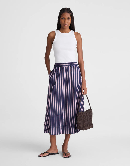 Madewell Midi Circle Skirt in Poplin Classic Indigo