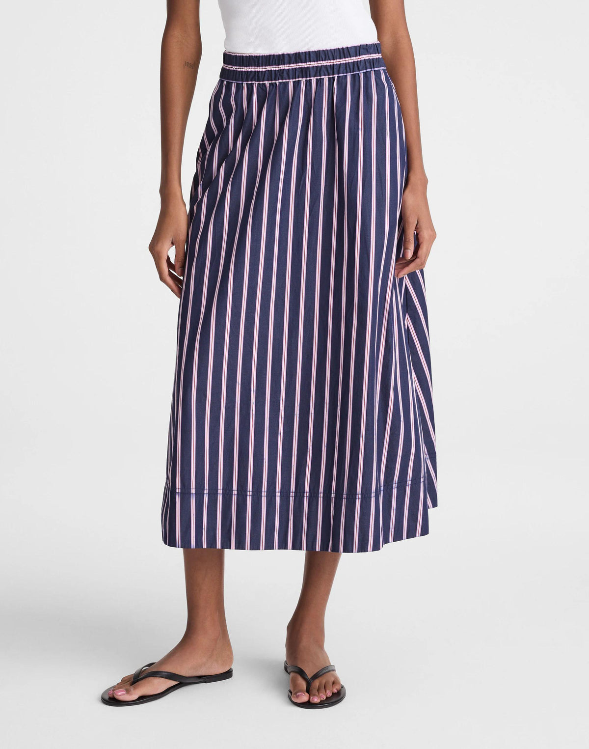 Madewell Midi Circle Skirt in Poplin Classic Indigo