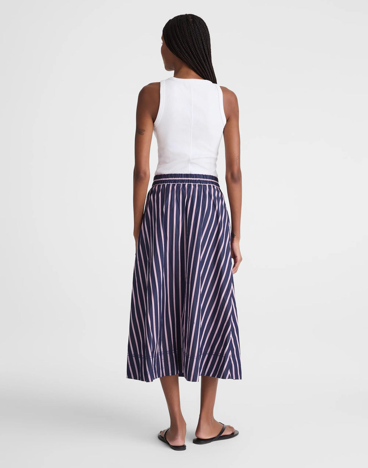 Madewell Midi Circle Skirt in Poplin Classic Indigo