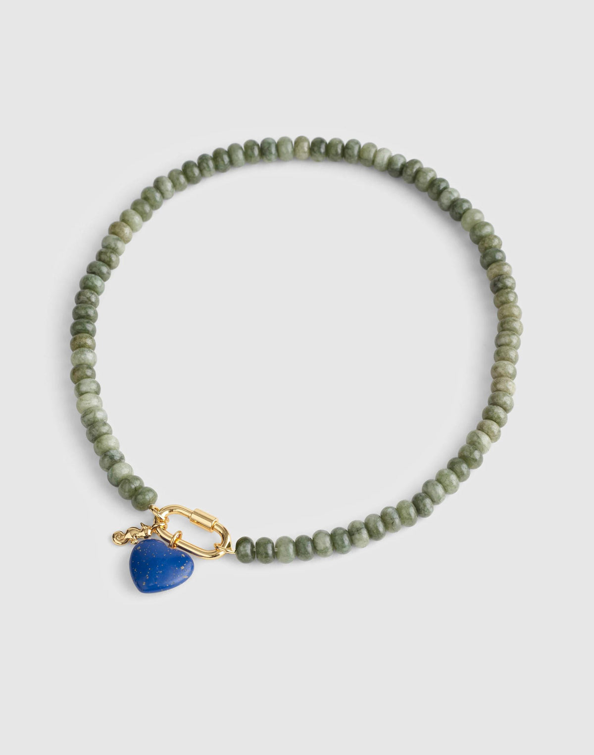 Madewell Semiprecious Beaded Carabiner Charm Necklace Faded Ivy