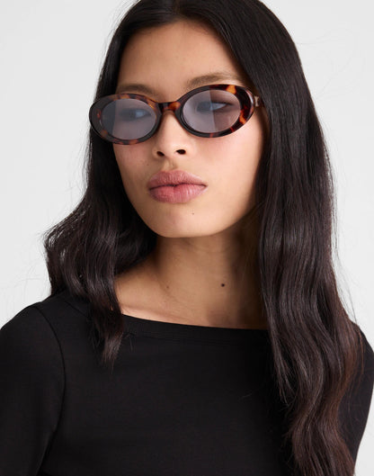 Madewell Russell Oval Sunglasses Whisky Tort