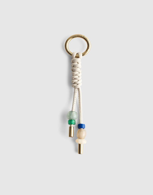 Madewell Braided Leather Bag Charm Vintage Muslin