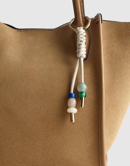 Madewell Braided Leather Bag Charm Vintage Muslin