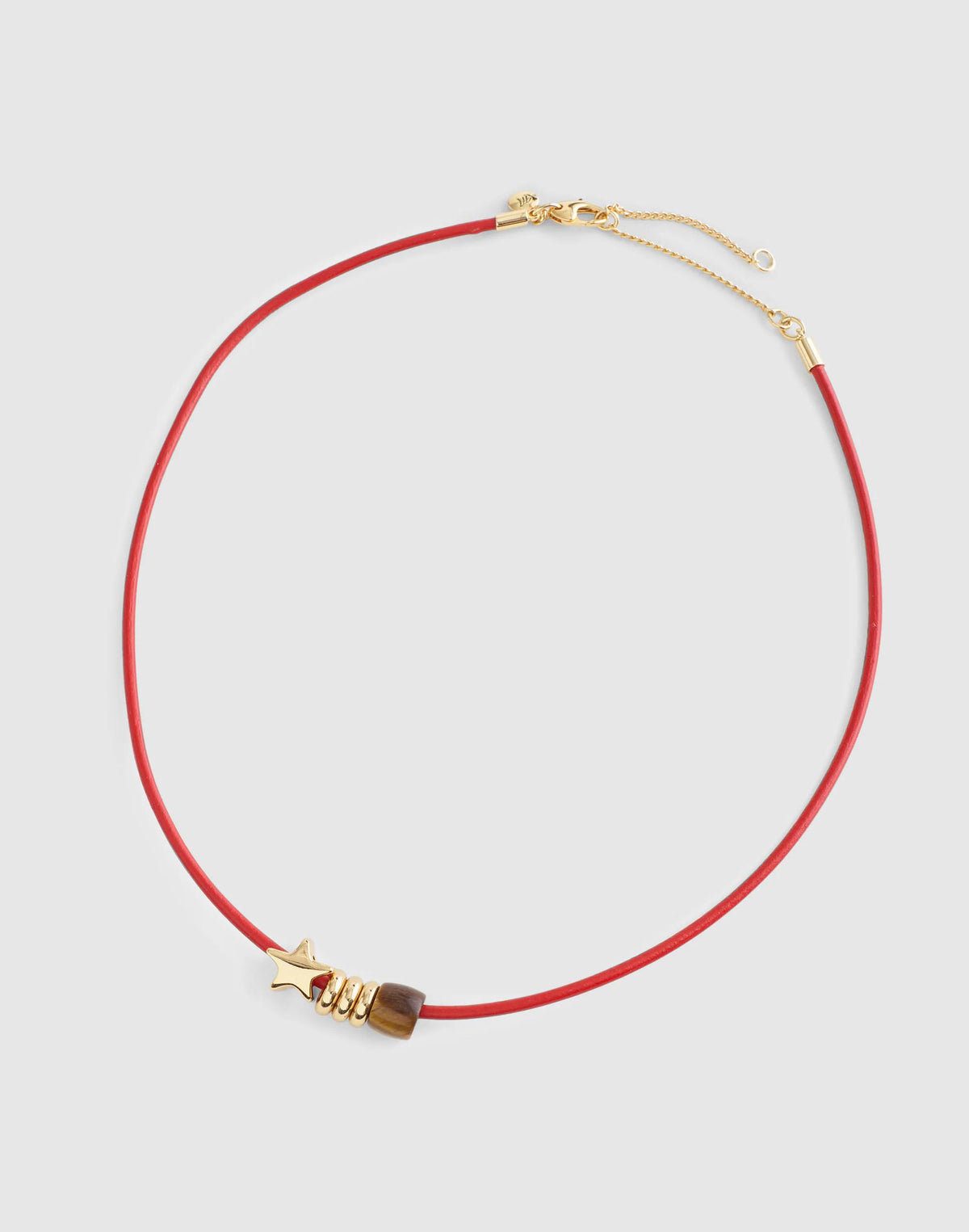 Madewell Semiprecious Charm Leather Choker Necklace Cherry