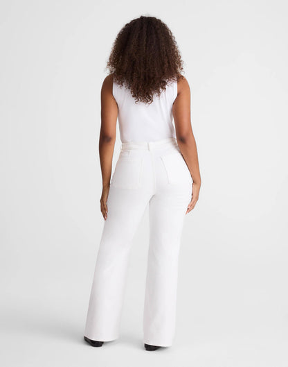 Madewell The Curvy Emmy Wide-Leg Jean in Super Stretch Denim Tile White