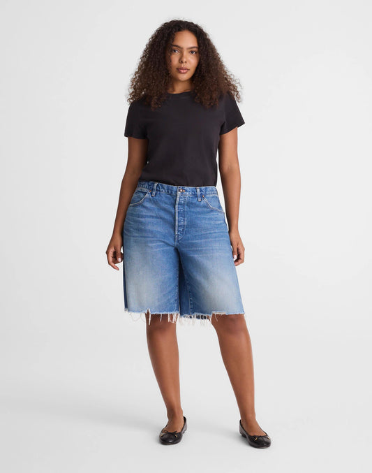 Madewell The Curvy Essex Long Baggy Short Retro Bright Wash