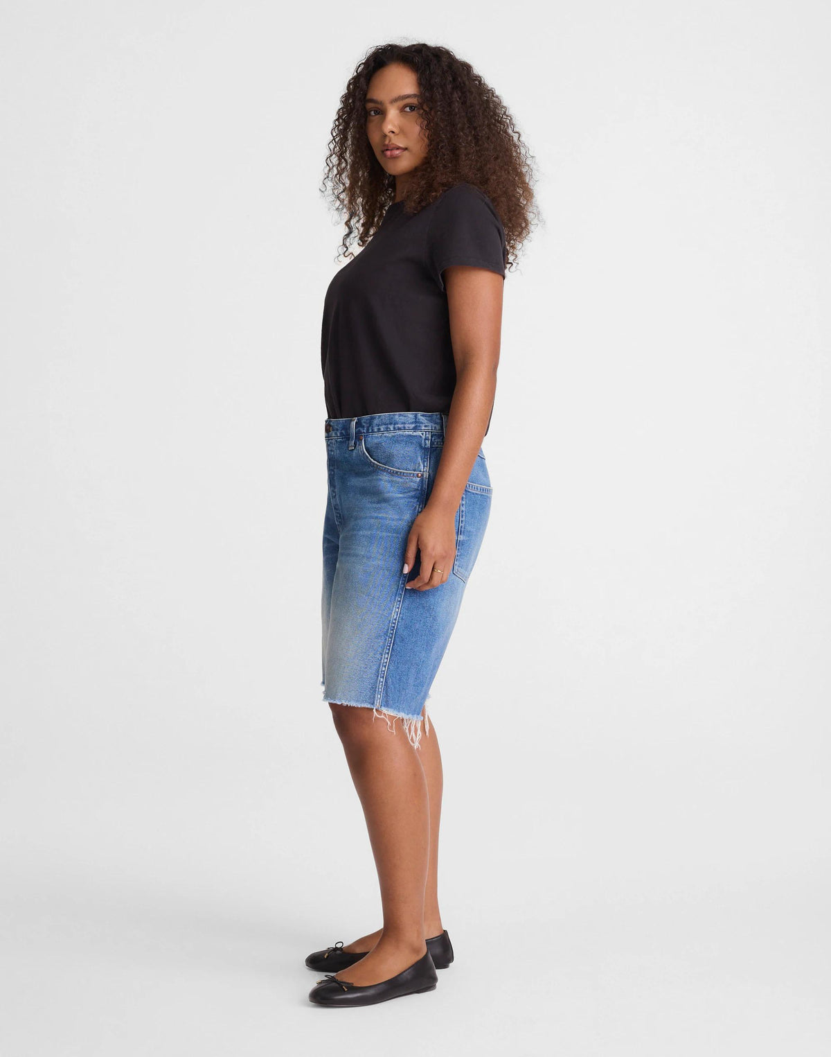 Madewell The Curvy Essex Long Baggy Short Retro Bright Wash