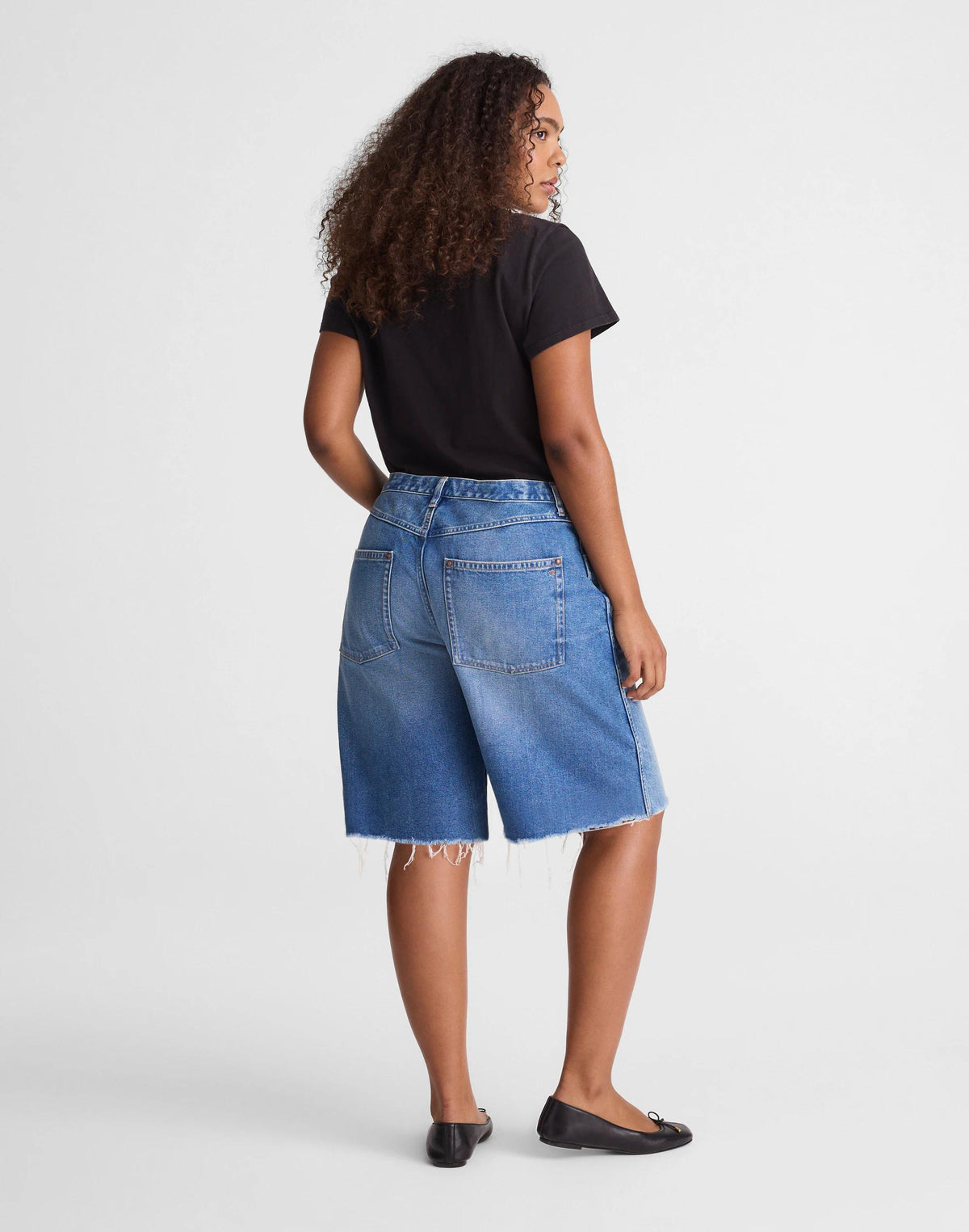 Madewell The Curvy Essex Long Baggy Short Retro Bright Wash