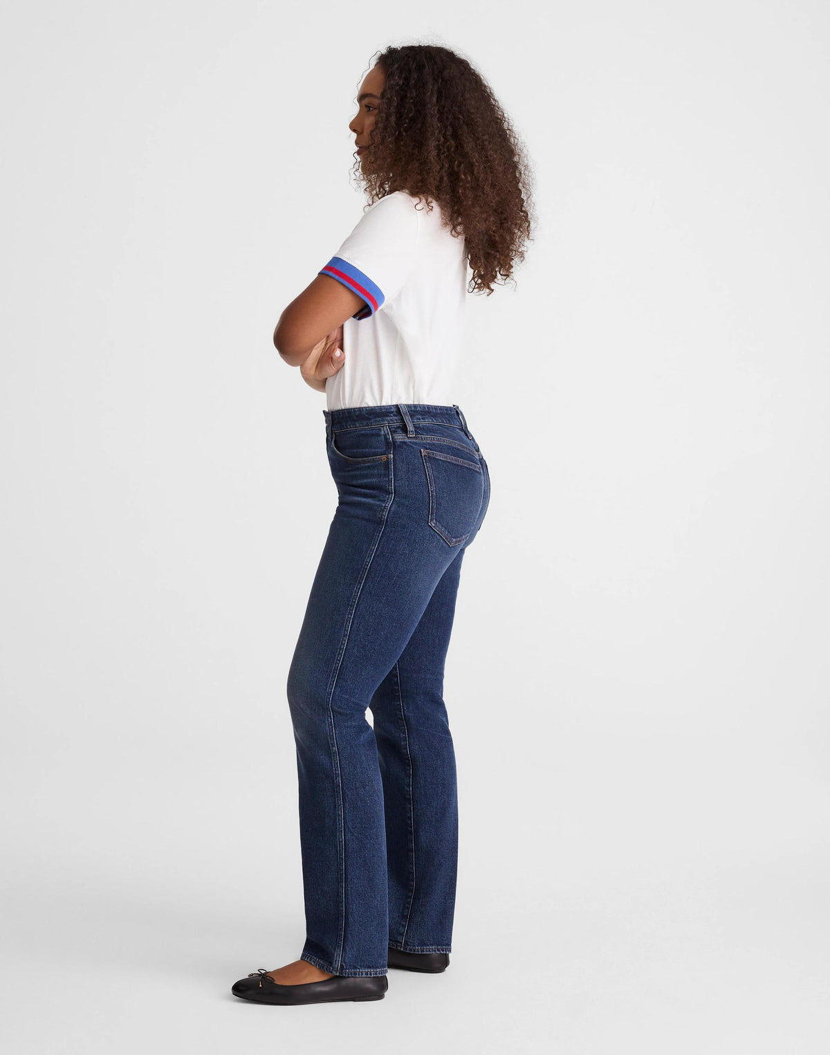 Madewell The Curvy Longline Straight Jean Midnight Waters Wash
