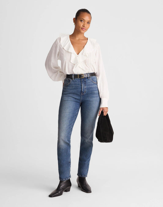 Madewell The Curvy Pencil Jean in Super Stretch Denim Concho Wash