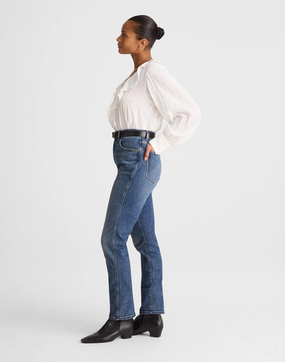 Madewell The Curvy Pencil Jean in Super Stretch Denim Concho Wash