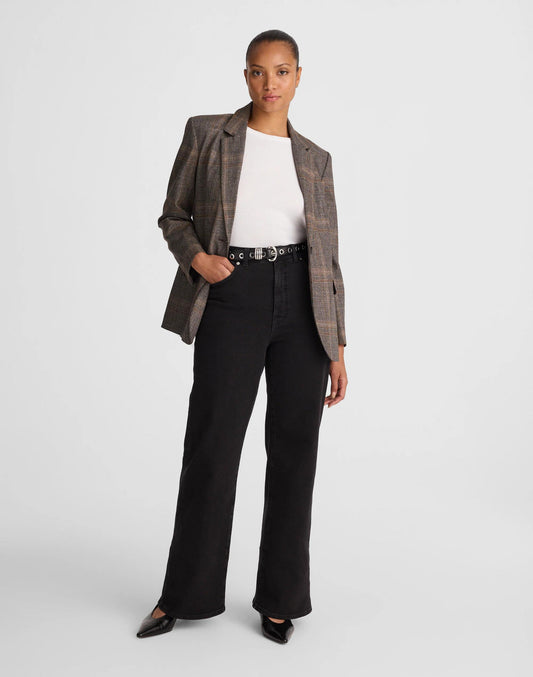 Madewell The Curvy Wide-Leg Jean in Super Stretch Denim Black Frost