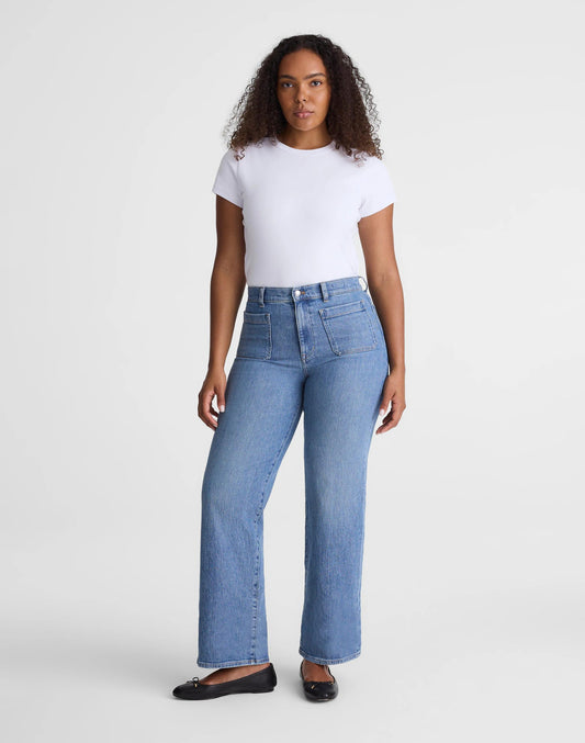 Madewell The Curvy Emmett Wide-Leg Jean Driftwater Wash