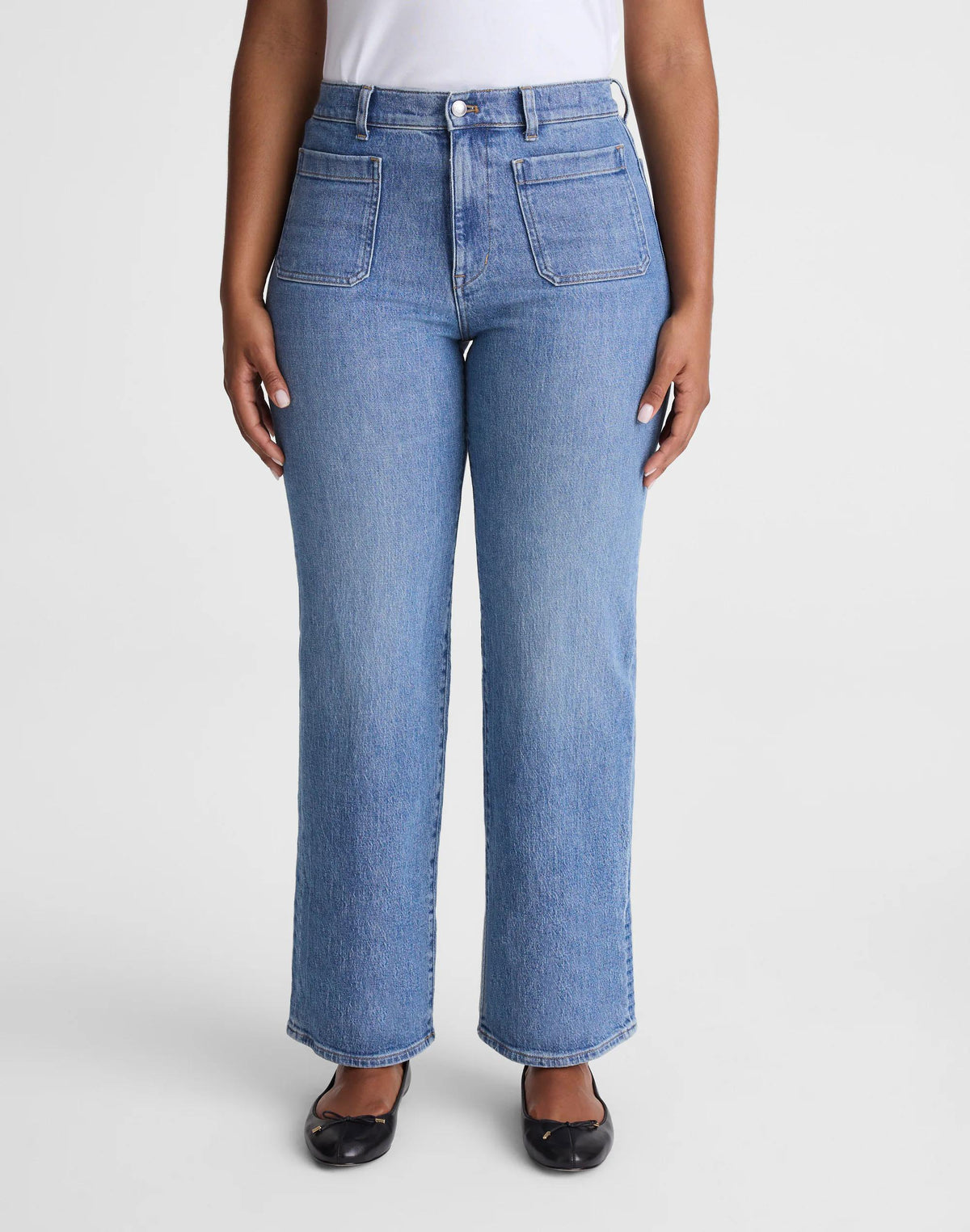Madewell The Curvy Emmett Wide-Leg Jean Driftwater Wash