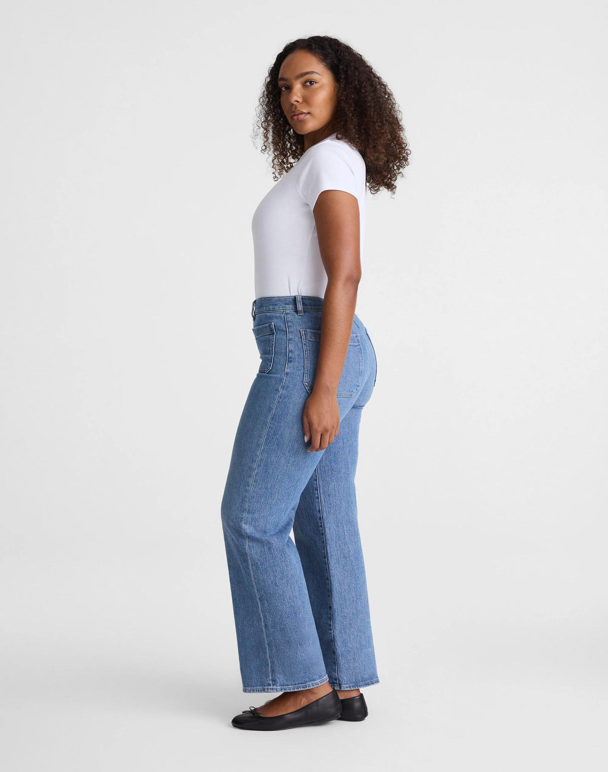 Madewell The Curvy Emmett Wide-Leg Jean Driftwater Wash