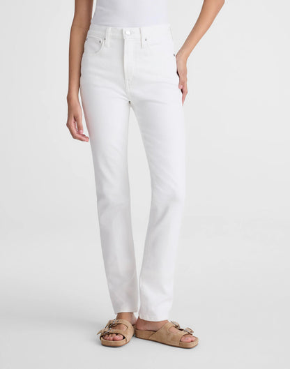 Madewell The Short Pencil Jean in Super Stretch Denim Tile White