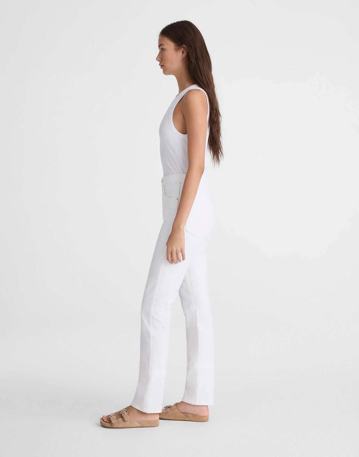 Madewell The Short Pencil Jean in Super Stretch Denim Tile White