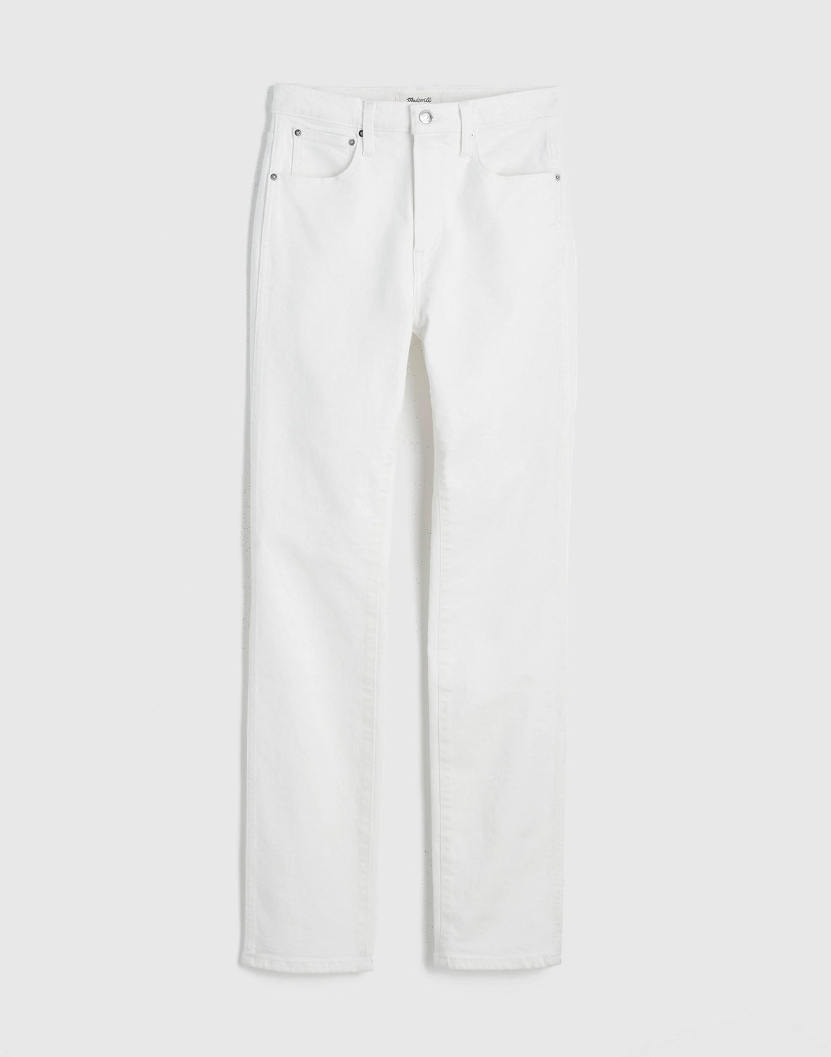 Madewell The Short Pencil Jean in Super Stretch Denim Tile White