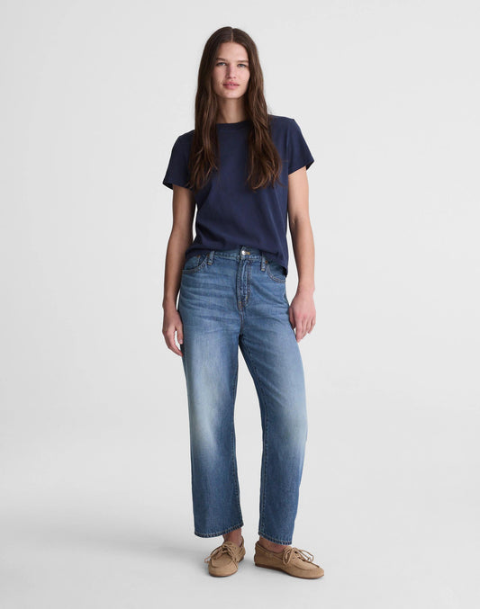Madewell The Short Perfect Vintage Wide-Leg Crop Jean in Airy Denim Solstice Wash