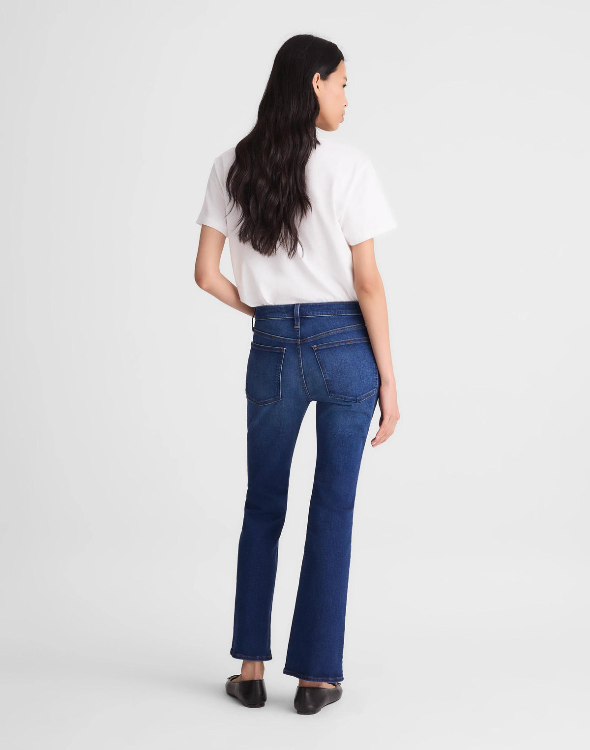 Madewell The Short Flare Crop Jean in Super Stretch Denim Osgoode Wash