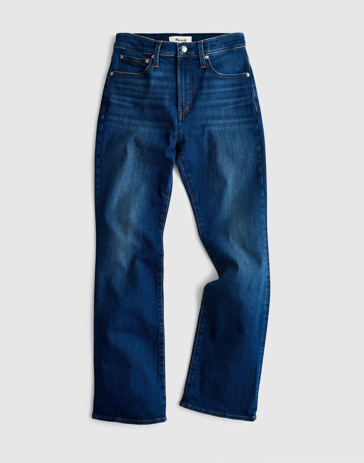 Madewell The Short Flare Crop Jean in Super Stretch Denim Osgoode Wash