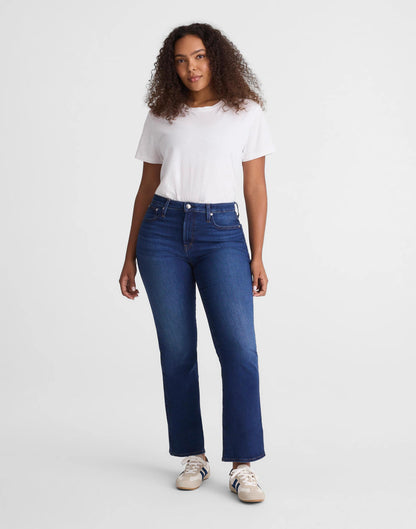 Madewell The Short Curvy Flare Crop Jean in Super Stretch Denim Osgoode Wash