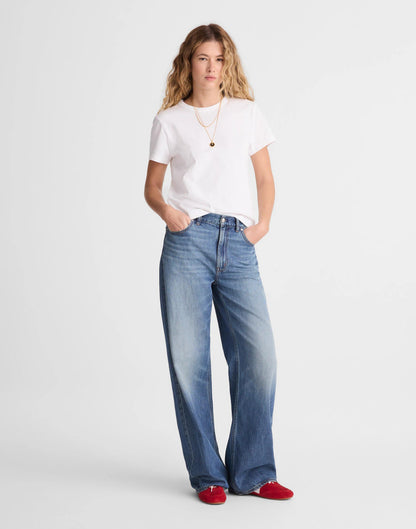 Madewell Petite Low-Slung Baggy Jeans in Airy Denim Pickett Wash