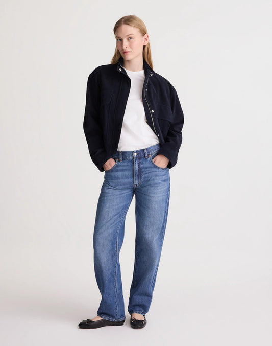Madewell The Petite Dean Easy Straight Jean in Airy Denim Birkdale Wash