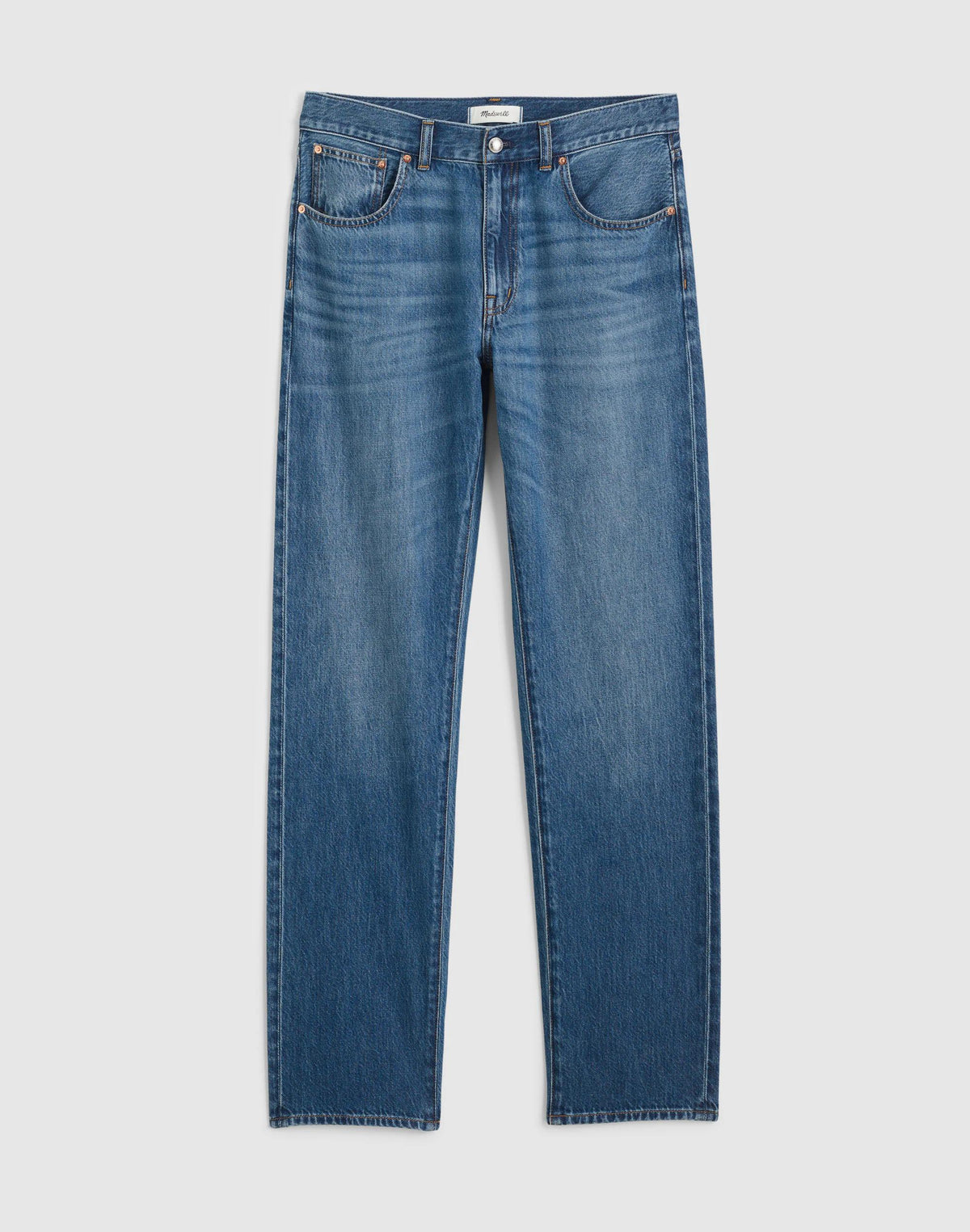 Madewell The Petite Dean Easy Straight Jean in Airy Denim Birkdale Wash