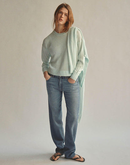 Madewell The Petite Dean Easy Straight Jean in Airy Denim Birkdale Wash
