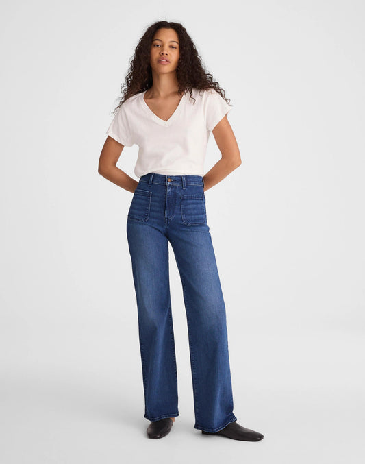 Madewell The Petite Emmy Wide-Leg Jean Pelion Wash